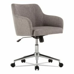 Alera® Alera Captain Series Mid-Back Chair, Supports Up To 275 Lb, 17.5" To 20.5" Seat Height, Gray Tweed Seat/Back, Chrome Base