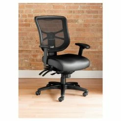 Alera® Alera Elusion Series Mesh Mid-Back Multifunction Chair, Supports Up To 275 Lb, 17.7" To 21.4" Seat Height, Black