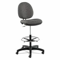 Alera® Alera Interval Series Swivel Task Stool, Supports 275 Lb, 23.93" To 34.53" Seat Height, Graphite Gray Seat/Back, Black Base