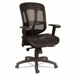 Alera® Alera Eon Series Multifunction Mid-Back Suspension Mesh Chair, Supports Up To 275 Lb, 17.51" To 21.25" Seat Height, Black