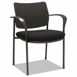 Alera® Alera IV Series Fabric Back/Seat Guest Chairs, 24.8" X 22.83" X 32.28", Black Seat, Black Back, Black Base, 2/Carton