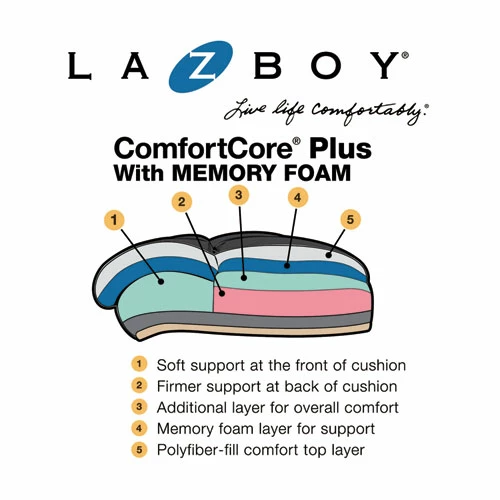 La-Z-Boy® Woodbury Mid-Back Executive Chair, Supports Up To 300 Lb, 18.75" To 21.75" Seat Height, Brown Seat/Back, Weathered Sand Base - Image 5