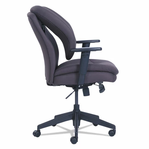 SertaPedic® Cosset Ergonomic Task Chair, Supports Up To 275 Lb, 19.5" To 22.5" Seat Height, Gray Seat/Back, Black Base - Image 3