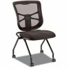 Alera® Alera Elusion Mesh Nesting Chairs, Supports Up To 275 Lb, 18.1" Seat Height, Black Seat, Black Back, Black Base, 2/Carton