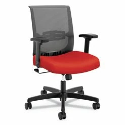 HON® Convergence Mid-Back Task Chair, Swivel-Tilt, Supports Up To 275 Lb, 16.5" To 21" Seat Height, Red Seat, Black Back/Base