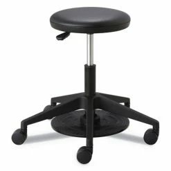 Safco® Lab Stool, Backless, Supports Up To 250 Lb, 19.25" To 24.25" Seat Height, Black