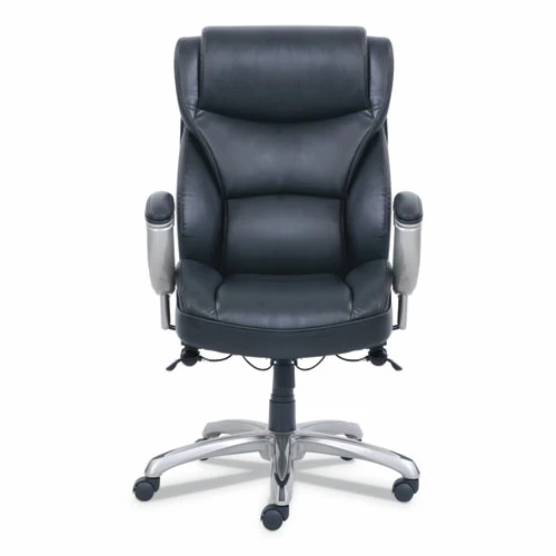 SertaPedic® Emerson Big And Tall Task Chair, Supports Up To 400 Lb, 19.5" To 22.5" Seat Height, Black Seat/Back, Silver Base - Image 2