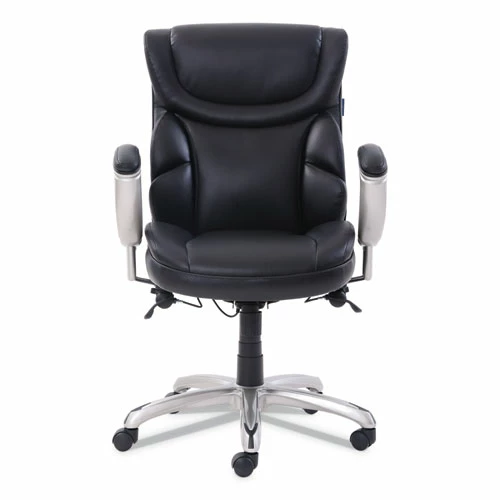 SertaPedic® Emerson Task Chair, Supports Up To 300 Lb, 18.75" To 21.75" Seat Height, Black Seat/Back, Silver Base - Image 2