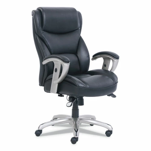 SertaPedic® Emerson Big And Tall Task Chair, Supports Up To 400 Lb, 19.5" To 22.5" Seat Height, Black Seat/Back, Silver Base