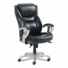 SertaPedic® Emerson Executive Task Chair, Supports Up To 300 Lb, 19" To 22" Seat Height, Black Seat/Back, Silver Base