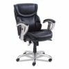 SertaPedic® Emerson Task Chair, Supports Up To 300 Lb, 18.75" To 21.75" Seat Height, Black Seat/Back, Silver Base