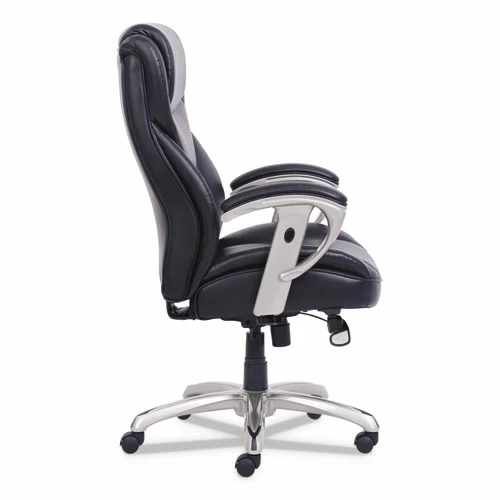 SertaPedic® Emerson Big And Tall Task Chair, Supports Up To 400 Lb, 19.5" To 22.5" Seat Height, Black Seat/Back, Silver Base - Image 3