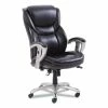SertaPedic® Emerson Executive Task Chair, Supports Up To 300 Lb, 19" To 22" Seat Height, Brown Seat/Back, Silver Base