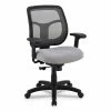 Eurotech Apollo Mid-Back Mesh Chair, 18.1" To 21.7" Seat Height, Silver Seat, Silver Back, Black Base