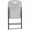 Alera® Molded Resin Folding Chair, Supports Up To 225 Lb, 18.19" Seat Height, White Seat, White Back, Dark Gray Base, 4/Carton