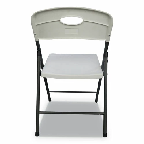 Alera® Molded Resin Folding Chair, Supports Up To 225 Lb, 18.19" Seat Height, White Seat, White Back, Dark Gray Base, 4/Carton - Image 4