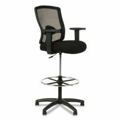 Alera® Alera Etros Series Mesh Stool, Supports Up To 275 Lb, 25.19" To 35.23" Seat Height, Black