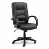 Alera® Alera Strada Series High-Back Swivel/Tilt Top-Grain Leather Chair, Supports Up To 275 Lb, 17.91" To 21.85" Seat Height, Black