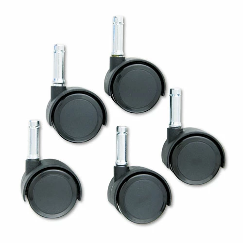 Master Caster® Duet Dual Wheels, Grip Ring Type C Stem, 2" Soft Polyurethane Wheel, Matte Black, 5/Set - Image 2