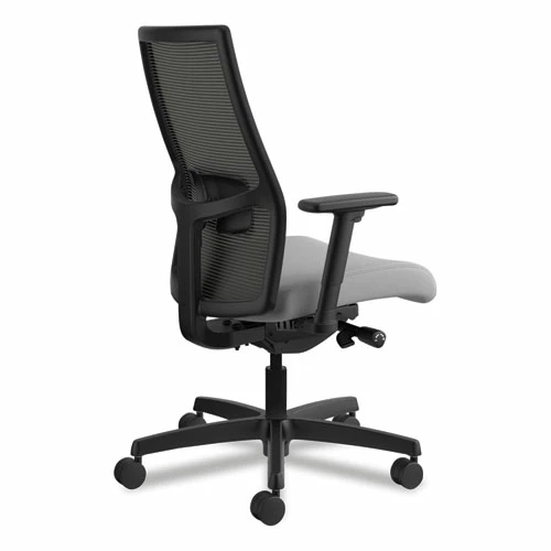 HON® Ignition 2.0 4-Way Stretch Mid-Back Mesh Task Chair, Supports 300 Lb, 17" To 21" Seat, Frost Seat, Charcoal Back, Black Base - Image 6