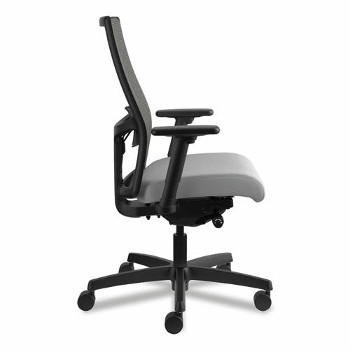 HON® Ignition 2.0 4-Way Stretch Mid-Back Mesh Task Chair, Supports 300 Lb, 17" To 21" Seat, Frost Seat, Charcoal Back, Black Base - Image 5