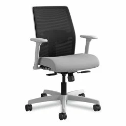 HON® Ignition 2.0 4-Way Stretch Low-Back Mesh Task Chair, Supports Up To 300 Lb, Frost Seat, Charcoal Back, Titanium Base