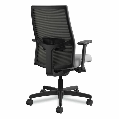 HON® Ignition 2.0 4-Way Stretch Mid-Back Mesh Task Chair, Supports 300 Lb, 17" To 21" Seat, Frost Seat, Charcoal Back, Black Base - Image 7