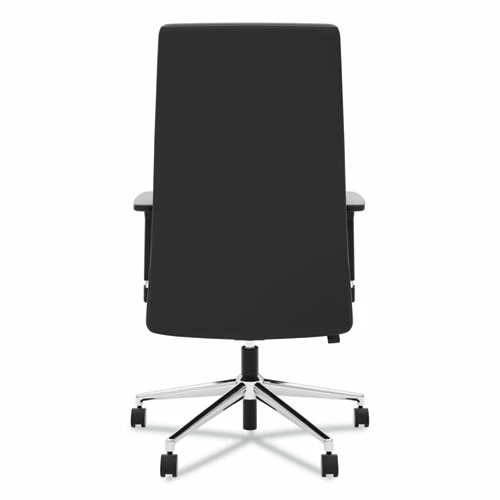 HON® Define Executive High-Back Leather Chair, Supports 250 Lb, 17" To 21" Seat Height, Black Seat/Back, Polished Chrome Base - Image 5