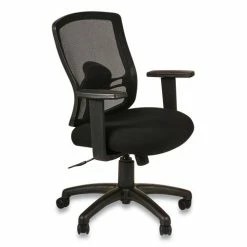 Alera® Alera Etros Series Mesh Mid-Back Petite Swivel/Tilt Chair, Supports Up To 275 Lb, 17.71" To 21.65" Seat Height, Black