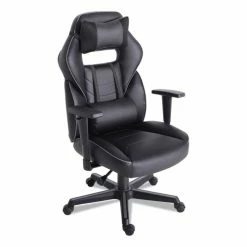 Alera® Racing Style Ergonomic Gaming Chair, Supports 275 Lb, 15.91" To 19.8" Seat Height, Black/Gray Trim Seat/Back, Black/Gray Base