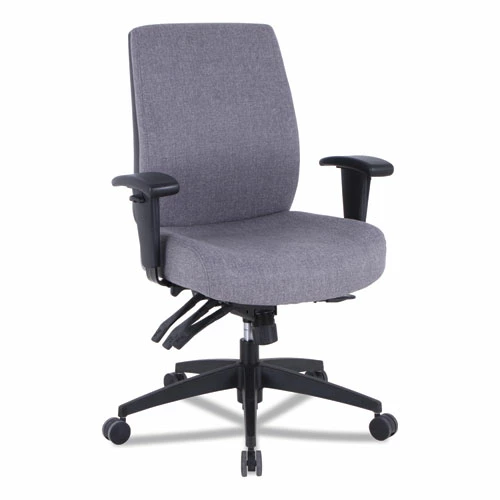 Alera® Alera Wrigley Series 24/7 High Performance Mid-Back Multifunction Task Chair, Supports Up To 275 Lb, Gray, Black Base