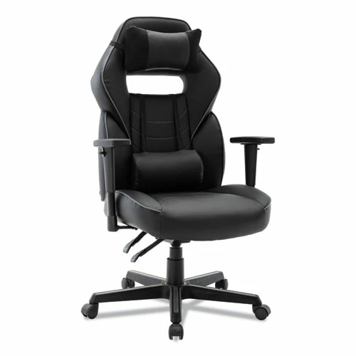 Alera® Racing Style Ergonomic Gaming Chair, Supports 275 Lb, 15.91" To 19.8" Seat Height, Black/Gray Trim Seat/Back, Black/Gray Base - Image 3