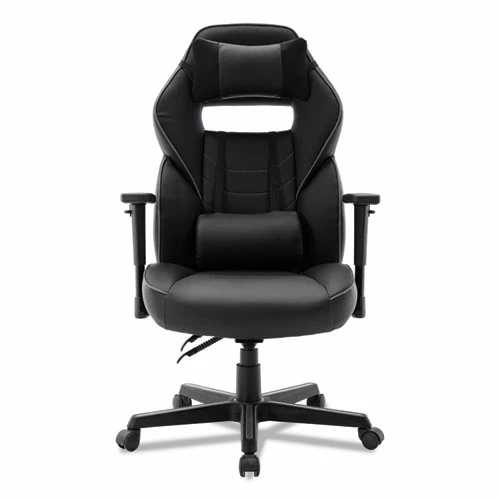 Alera® Racing Style Ergonomic Gaming Chair, Supports 275 Lb, 15.91" To 19.8" Seat Height, Black/Gray Trim Seat/Back, Black/Gray Base - Image 2
