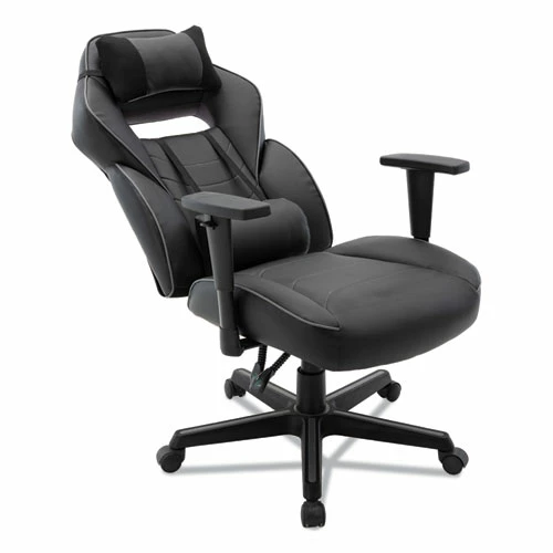 Alera® Racing Style Ergonomic Gaming Chair, Supports 275 Lb, 15.91" To 19.8" Seat Height, Black/Gray Trim Seat/Back, Black/Gray Base - Image 8