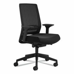 Safco® Medina Deluxe Task Chair, Supports Up To 275 Lb, 18" To 22" Seat Height, Black