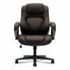 HON® HVL402 Series Executive High-Back Chair, Supports Up To 250 Lb, 17" To 21" Seat Height, Brown Seat/Back, Black Base