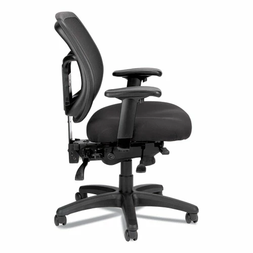 Eurotech Apollo Multi-Function Mesh Task Chair, Supports Up To 250 Lb, 18.9" To 22.4" Seat Height, Silver Seat/Back, Black Base - Image 4