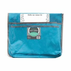 C-Line® Chair Cubbies For Most Classroom Chair Styles, Medium, 16.37" X 13.5", Fabric/Vinyl, Seaside Blue