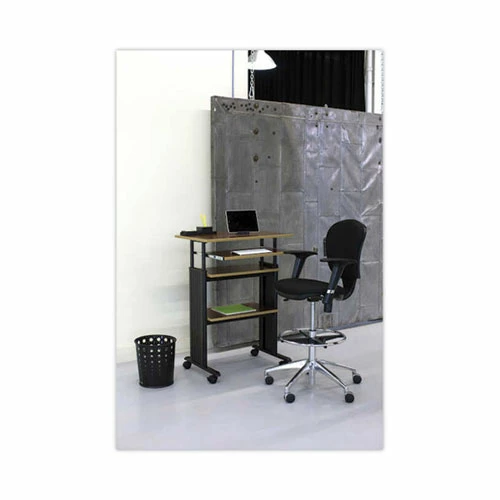 Safco® Metro Collection Extended-Height Chair, Supports Up To 250 Lb, 23" To 33" Seat Height, Black Seat/Back, Chrome Base - Image 5