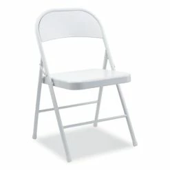 Alera® Armless Steel Folding Chair, Supports Up To 275 Lb, Gray Seat, Gray Back, Gray Base, 4/Carton
