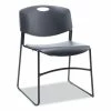 Alera® Alera Resin Stacking Chair, Supports Up To 275 Lb, 18.50" Seat Height, Black Seat, Black Back, Black Base, 4/Carton