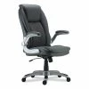 Alera® Alera Leithen Bonded Leather Midback Chair, Supports Up To 275 Lb, Gray Seat/Back, Silver Base
