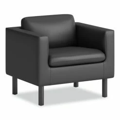 HON® Parkwyn Series Club Chair, 33" X 26.75" X 29", Black Seat, Black Back, Black Base