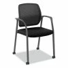 HON® Nucleus Series Recharge Guest Chair, Supports Up To 300 Lb, 17.62" Seat Height, Black Seat/Back, Black Base