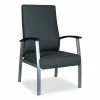 Alera® Alera MetaLounge Series High-Back Guest Chair, 24.6" X 26.96" X 42.91", Black Seat, Black Back, Silver Base