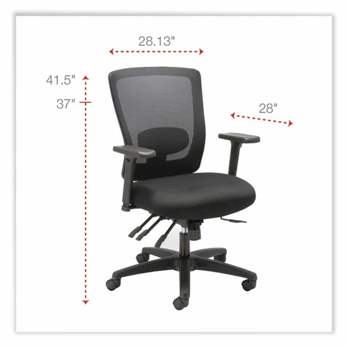 Alera® Alera Envy Series Mesh Mid-Back Swivel/Tilt Chair, Supports Up To 250 Lb, 16.88" To 21.5" Seat Height, Black - Image 2