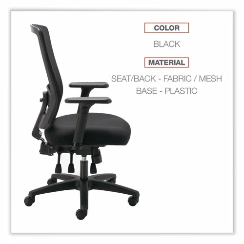 Alera® Alera Envy Series Mesh Mid-Back Swivel/Tilt Chair, Supports Up To 250 Lb, 16.88" To 21.5" Seat Height, Black - Image 3