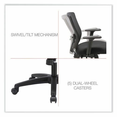 Alera® Alera Envy Series Mesh Mid-Back Swivel/Tilt Chair, Supports Up To 250 Lb, 16.88" To 21.5" Seat Height, Black - Image 5
