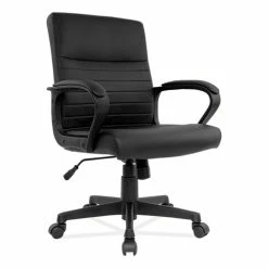 Alera® Alera Breich Series Manager Chair, Supports Up To 275 Lbs, 16.73" To 20.39" Seat Height, Black Seat/Back, Black Base