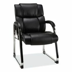 Alera® Alera Hildred Series Guest Chair, 25" X 28.94" X 37.8", Black Seat, Black Back, Chrome Base